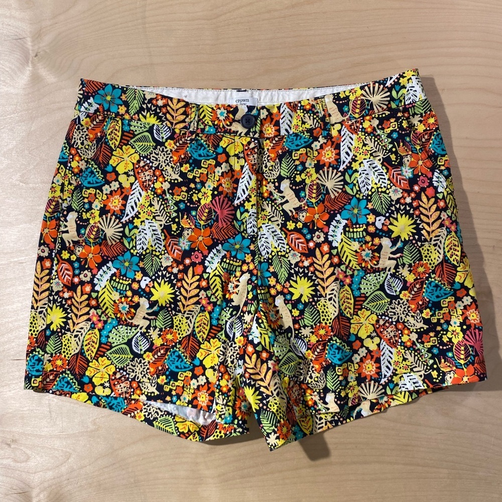 Crown & Ivy Colorful Floral Women's Shorts 14W (QH)